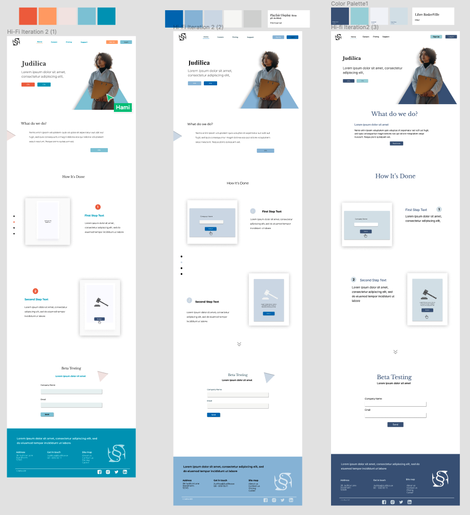 a screenshot of Different options of colors themes in Figma